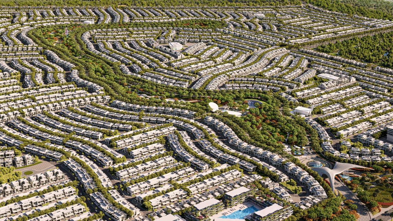 Azizi Florence Sharjah — the curved street pattern of the townhouse clusters