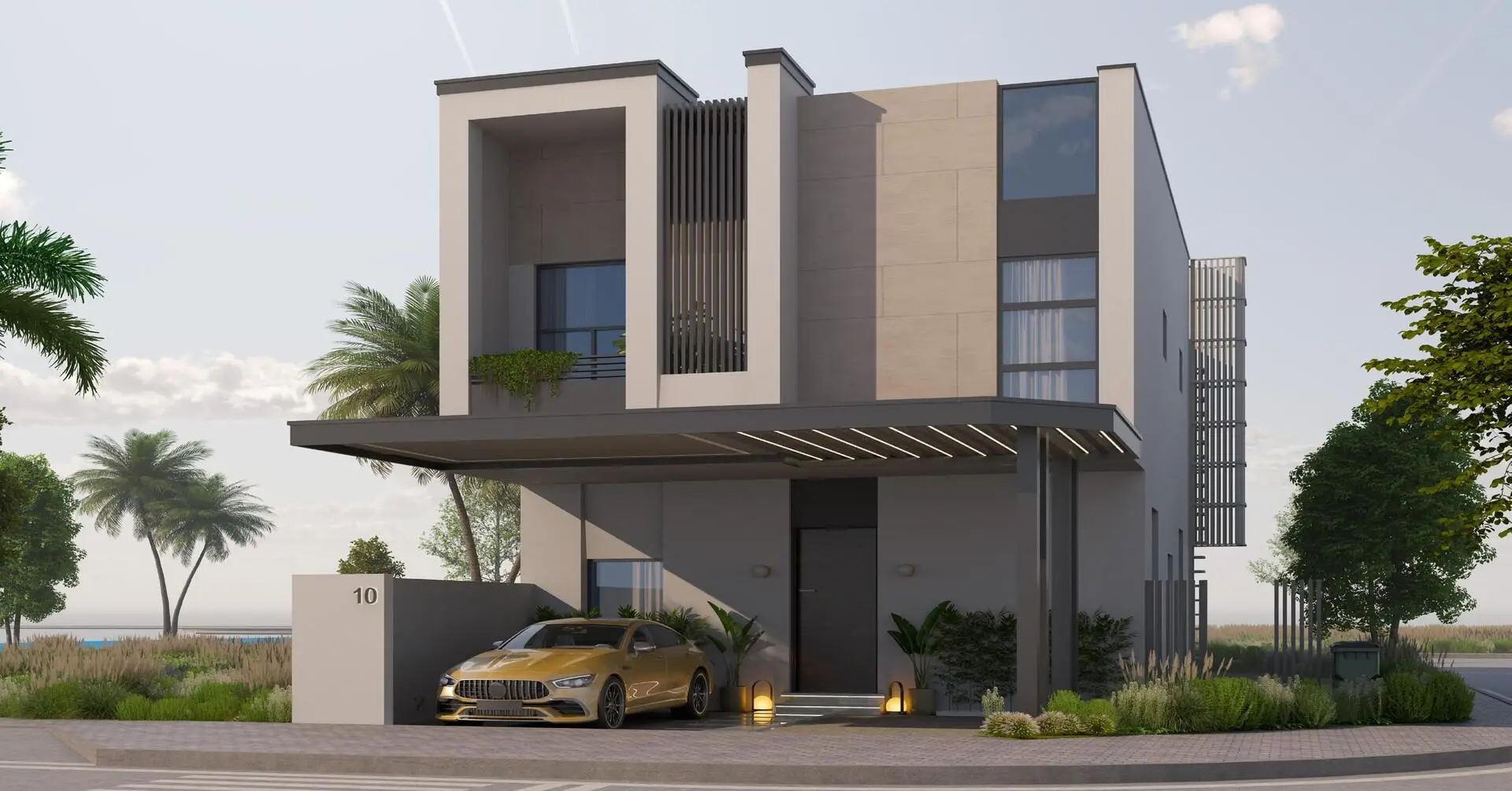 Azizi Florence Sharjah four and five-bedroom family townhouse &mdash; corner plot elevation